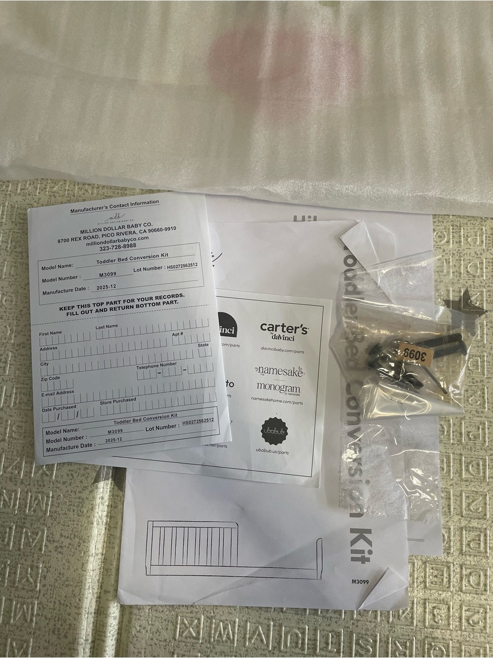 Davinci Toddler Bed Conversion Kit (M3099) - Picture 13 of 16